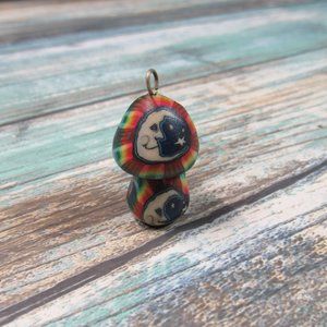 Tie Dye Moon And Stars Mushroom Pendant Charm